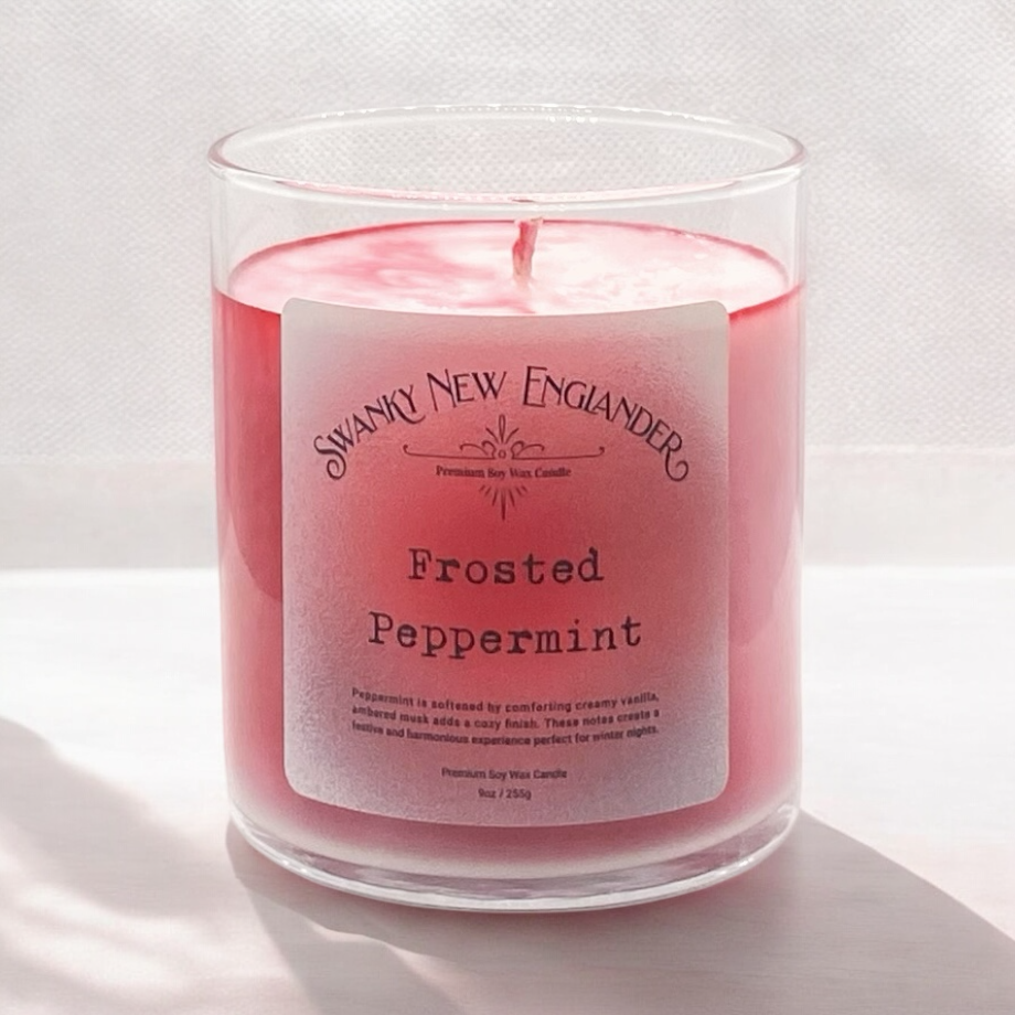 Frosted Peppermint | Holiday Glass Tumbler Jar