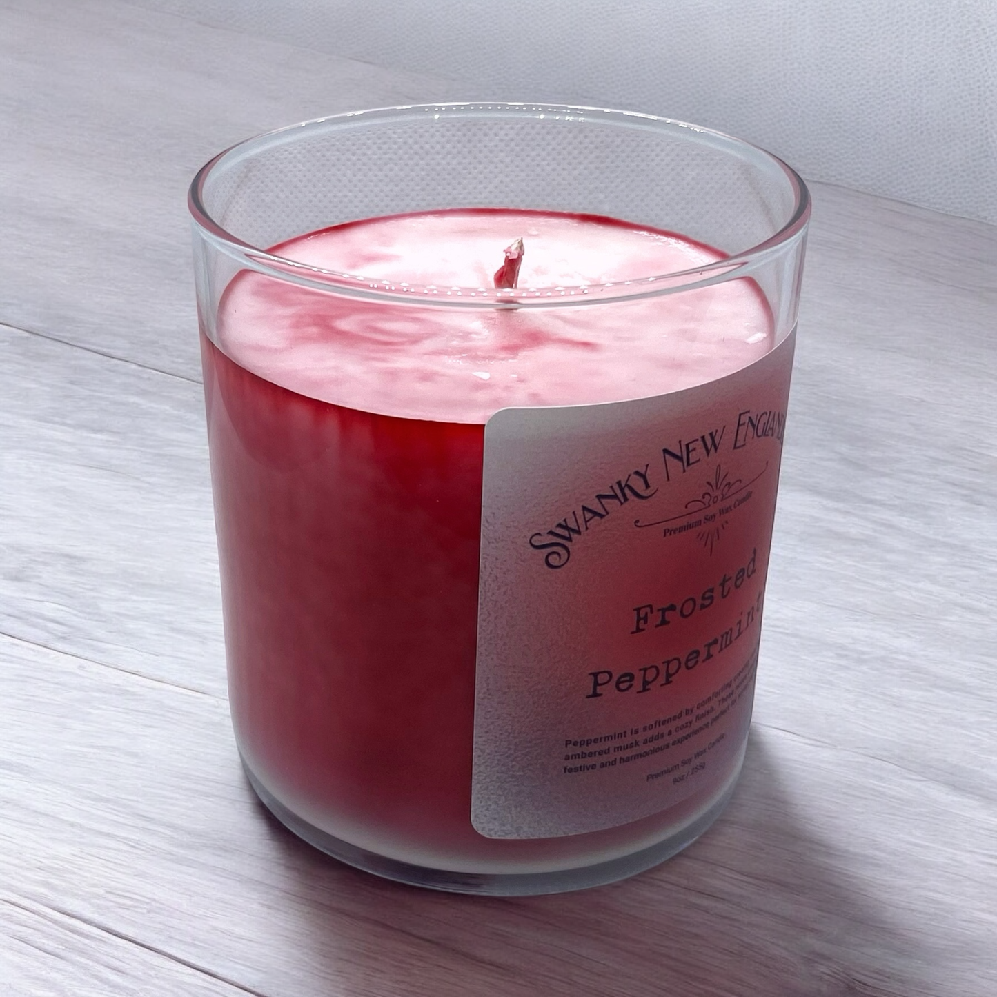 Frosted Peppermint | Holiday Glass Tumbler Jar