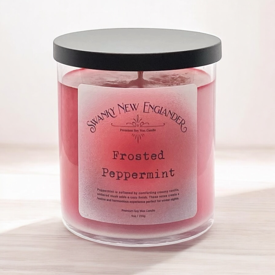 Frosted Peppermint | Holiday Glass Tumbler Jar