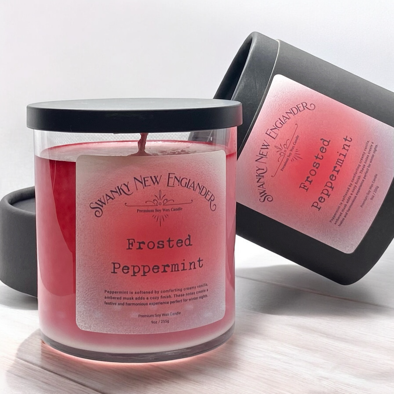 Frosted Peppermint | Holiday Glass Tumbler Jar