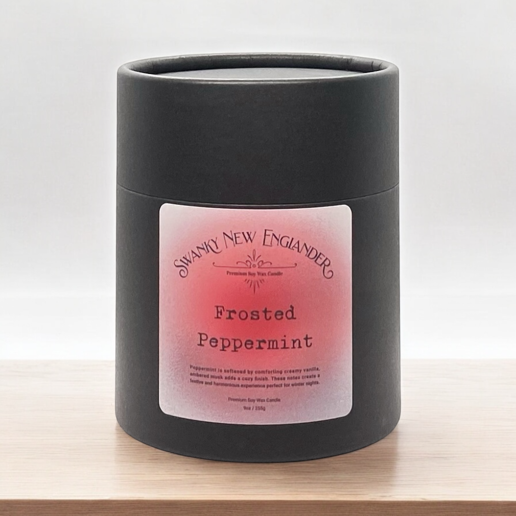 Frosted Peppermint | Holiday Glass Tumbler Jar