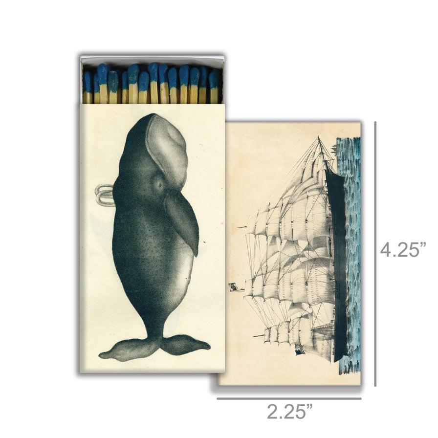 Matches - Whale & Clipper Ship - Blue